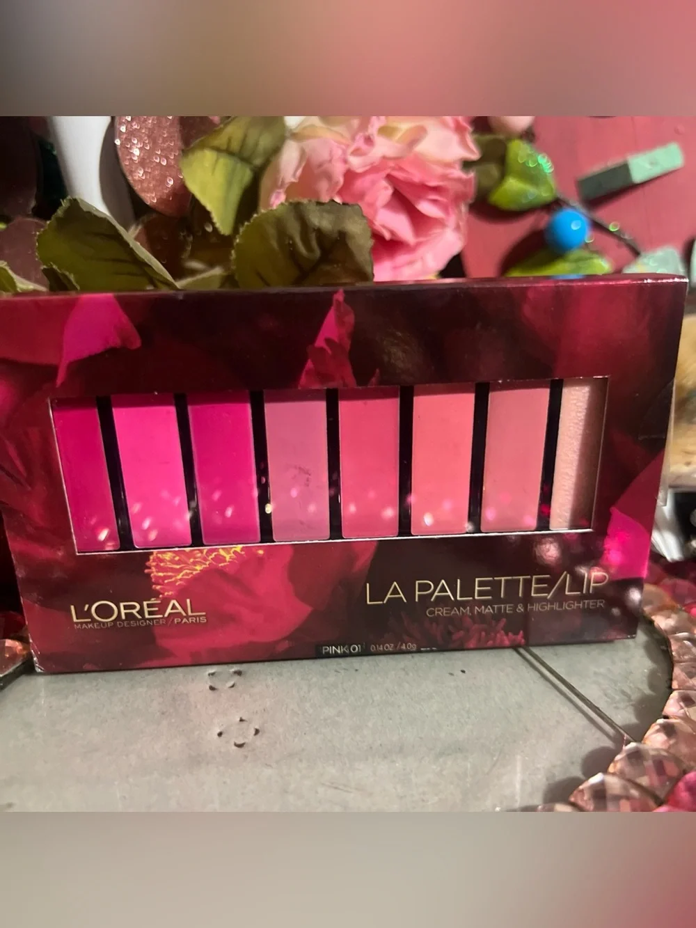 Loreal La Palette Lip 8-Pan Lipcolor Palette, Pink 01